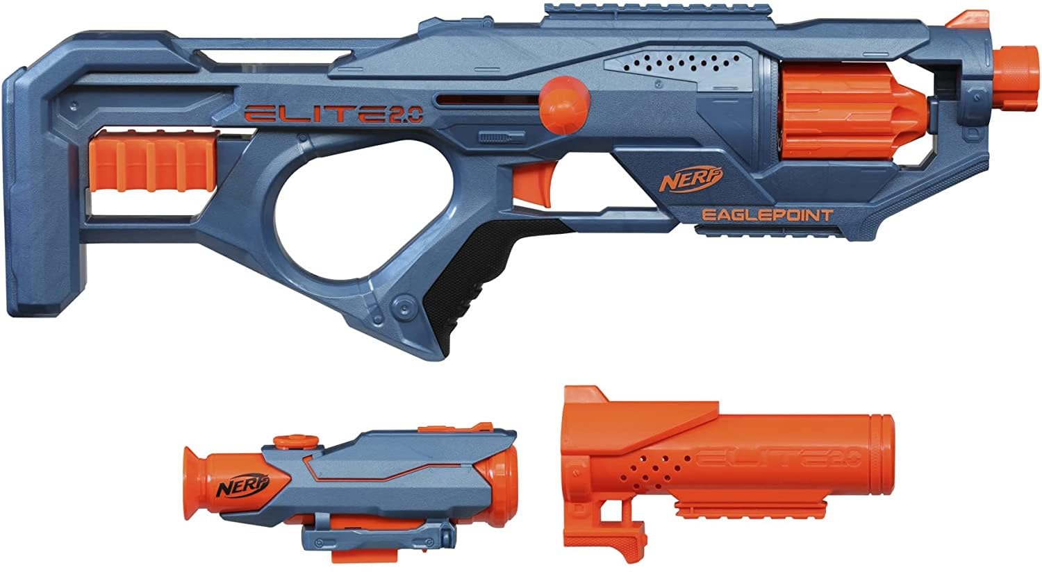 NERF Elite 2.0 blaster trio on display for team-based challenges