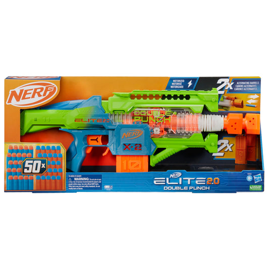 Nerf Elite 2.0 Double Punch in motion as barrels move during action