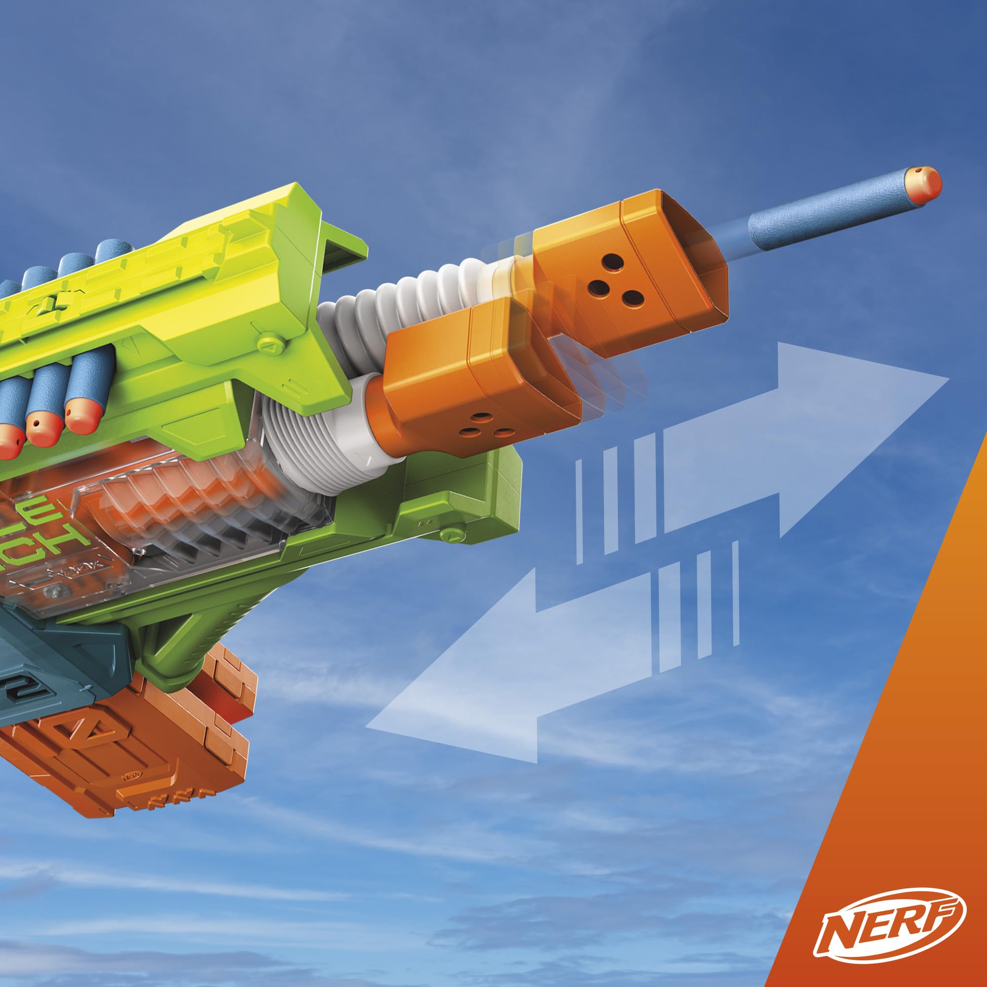 Nerf Elite 2.0 Double Punch dual clips loaded for continuous blasting