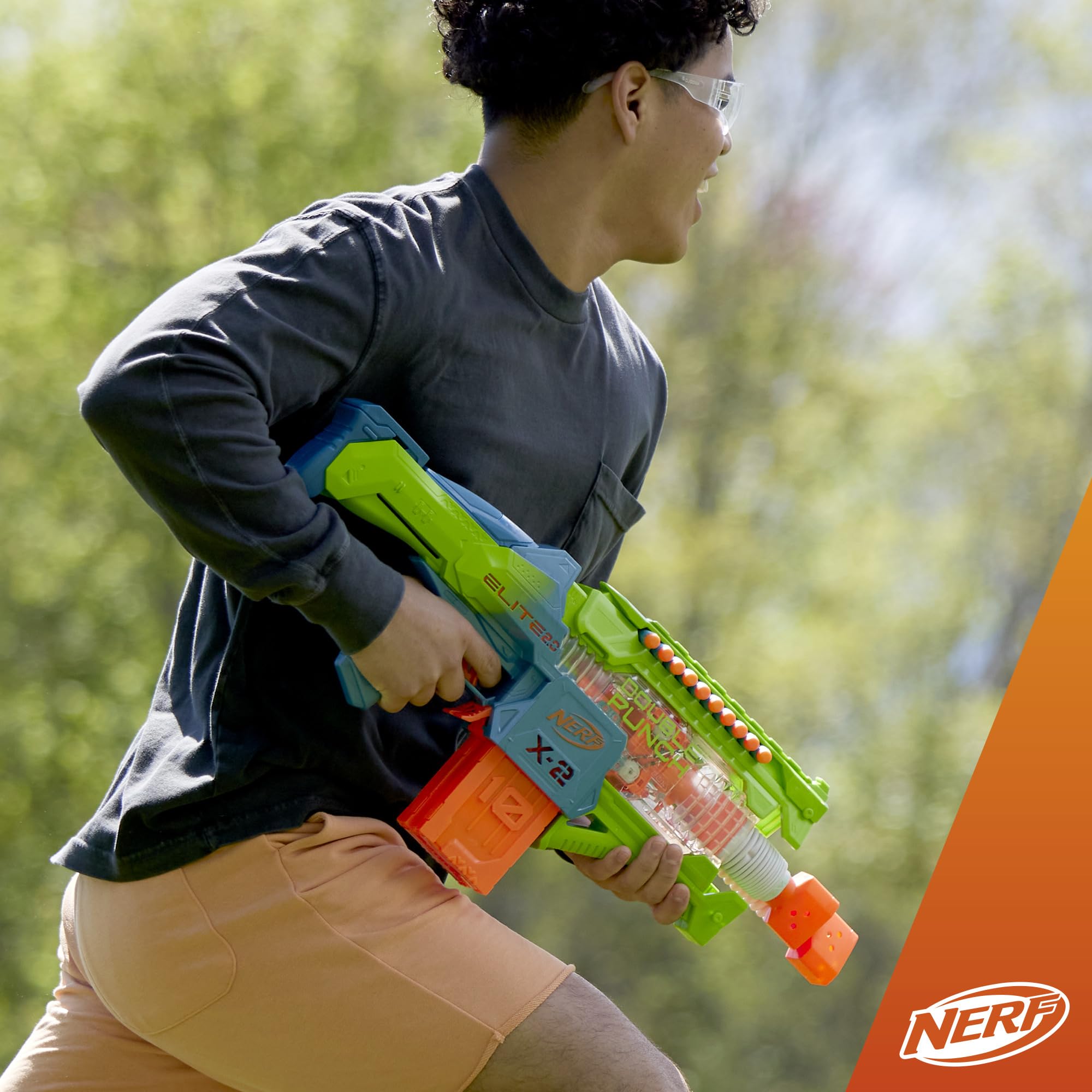 Nerf Elite 2.0 Double Punch play setup for indoor outdoor use