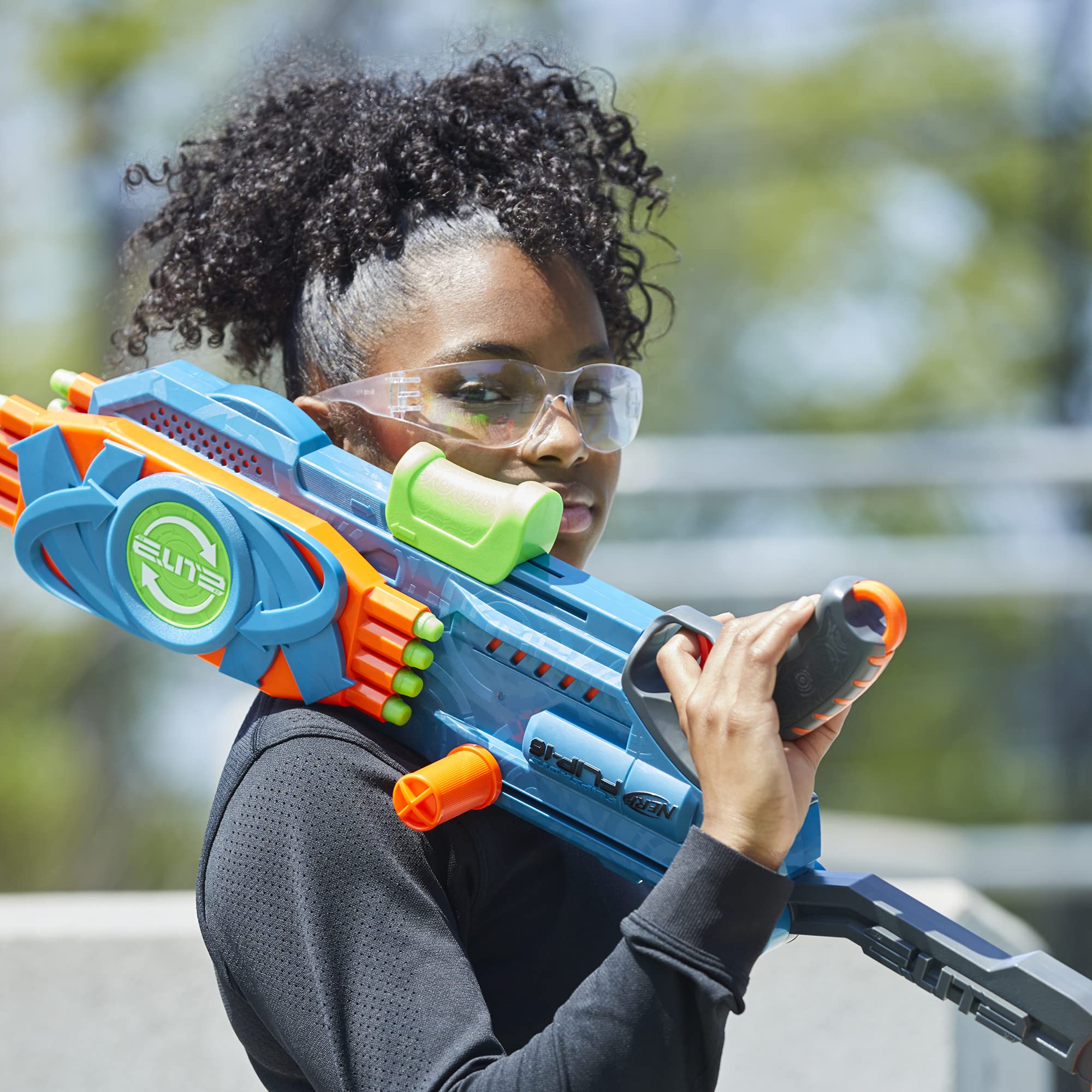 Nerf Elite 2.0 Flipshots recyclable packaging shown