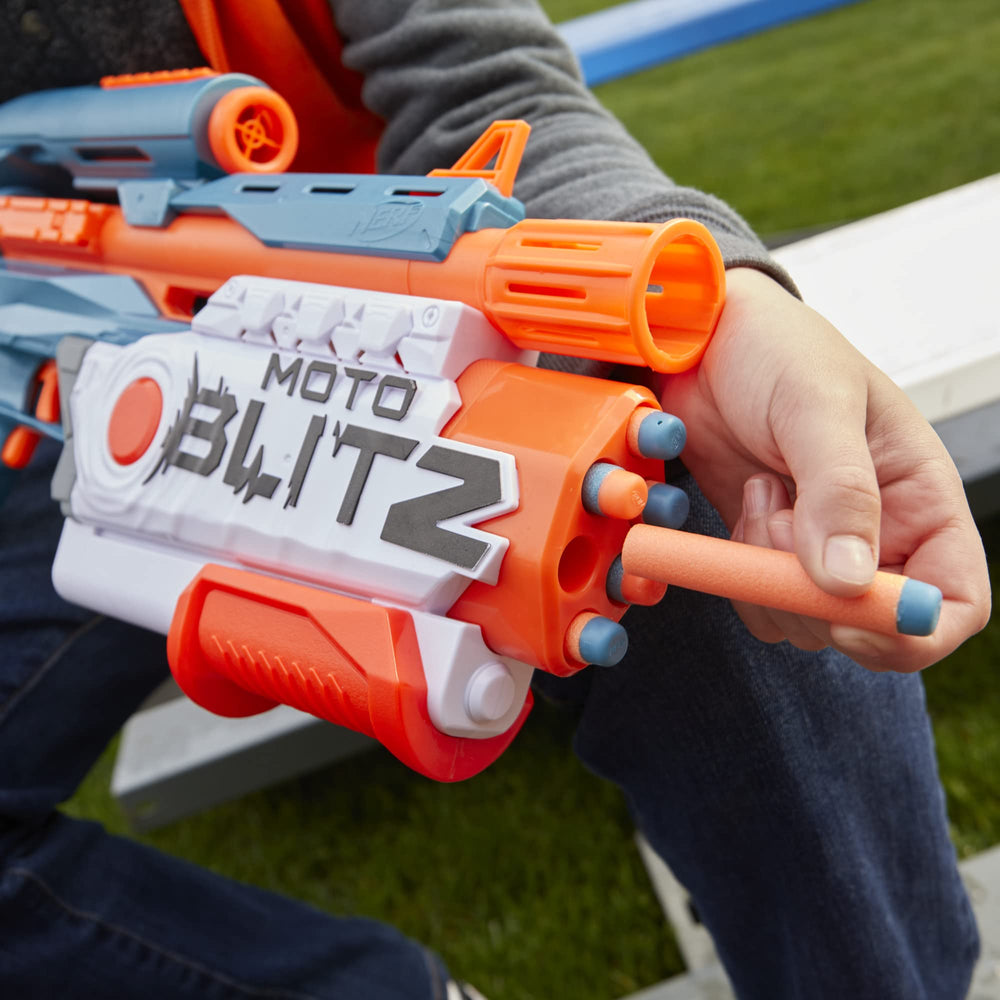 Nerf Elite 2.0 Motoblitz includes 22 darts for quick reloads.