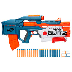 Nerf Elite 2.0 Motoblitz blaster with scope for precise outdoor battles.
