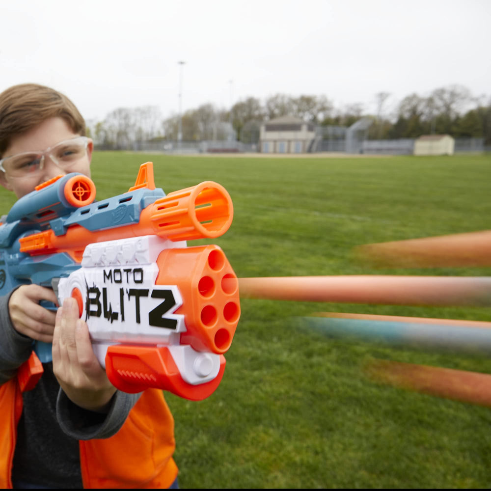Nerf Elite 2.0 Motoblitz tactical rail for add-on Nerf accessories.