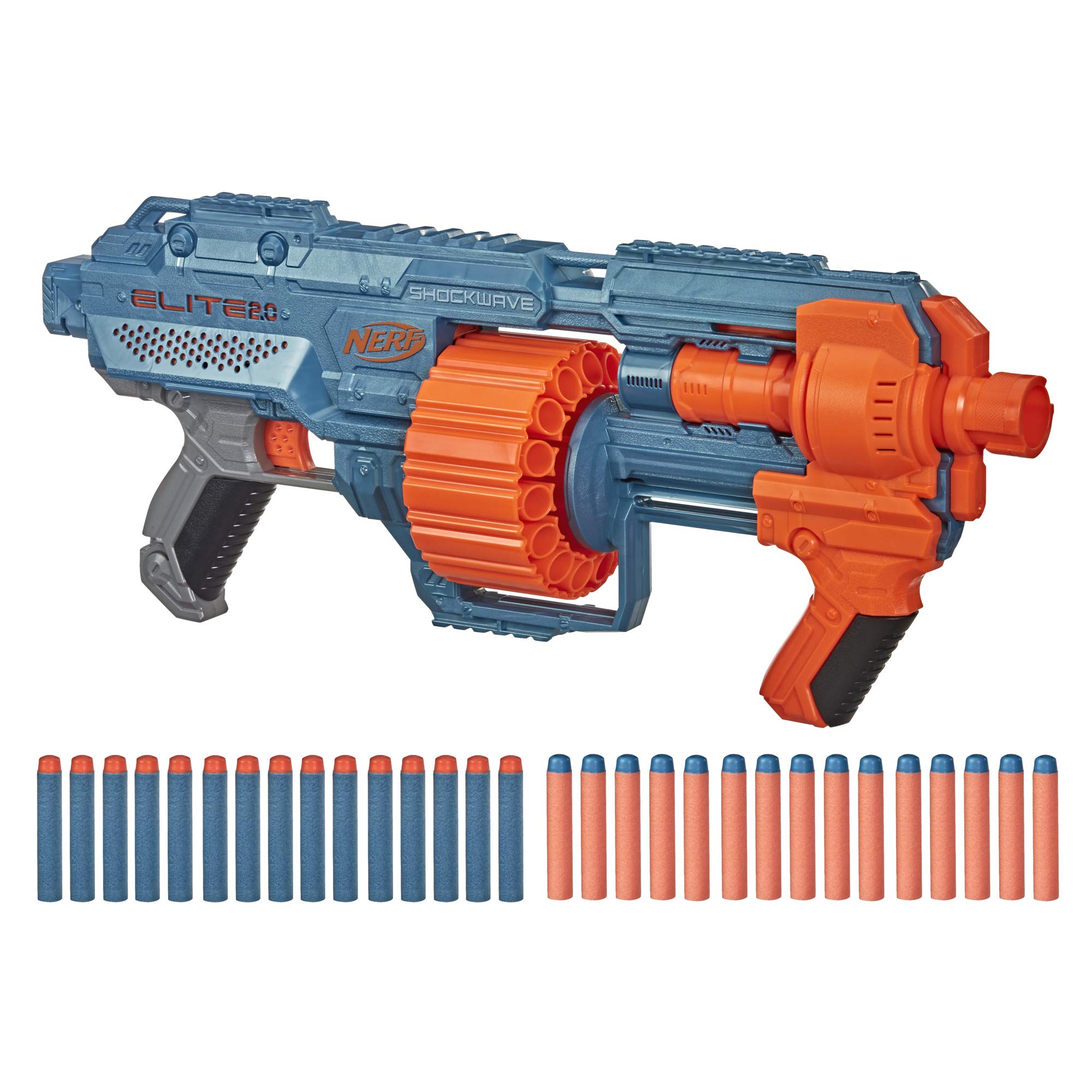 Nerf Elite 2.0 Shockwave RD-15 drum ready for rapid-fire battles.