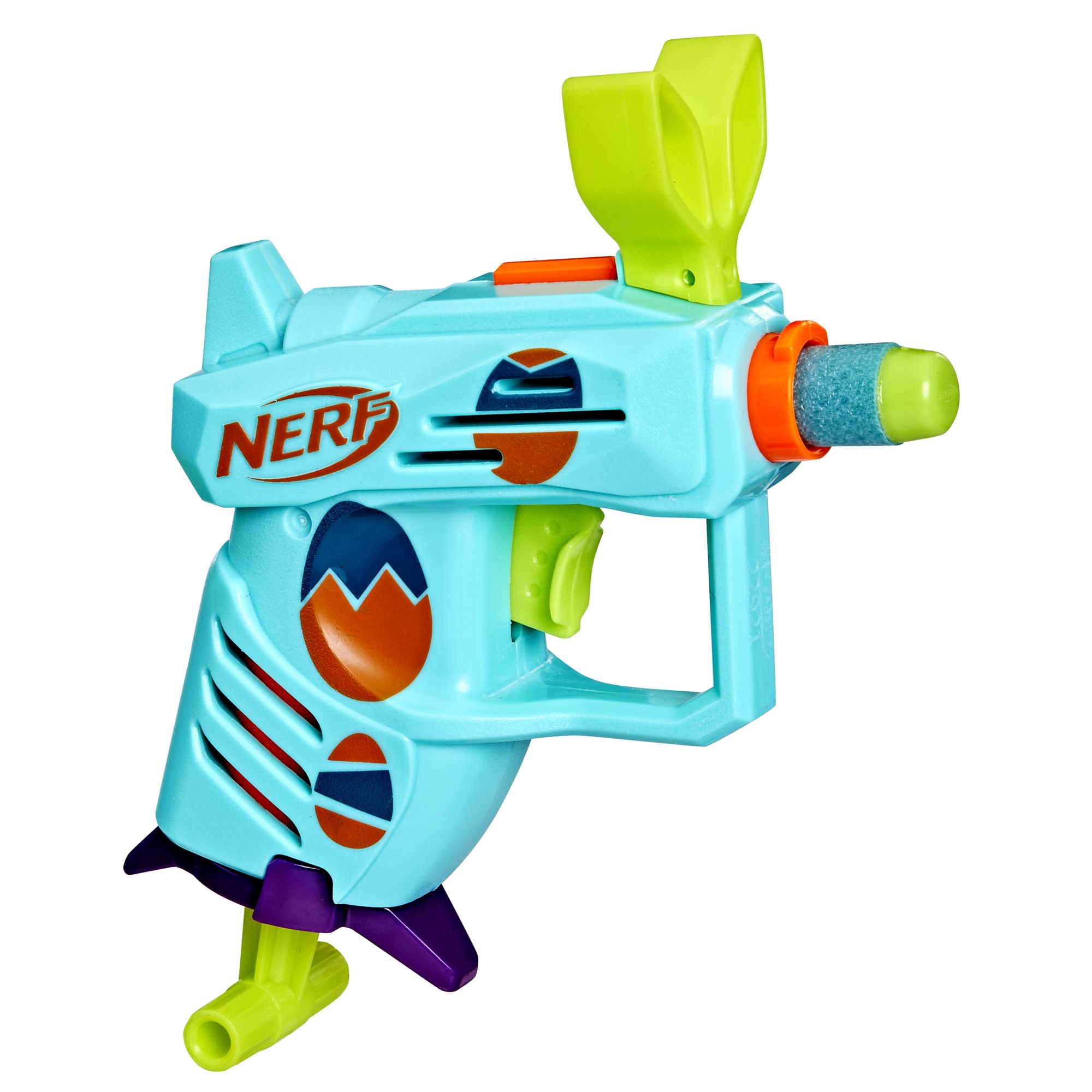 Nerf Elite 2.0 Egg Hunt Blaster scope view enhances aiming for target practice.