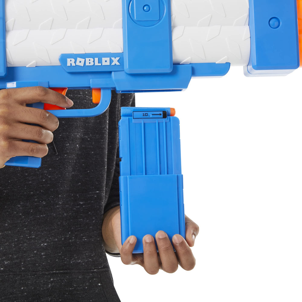 Nerf Elite darts 10-count shown with blaster for quick reloads