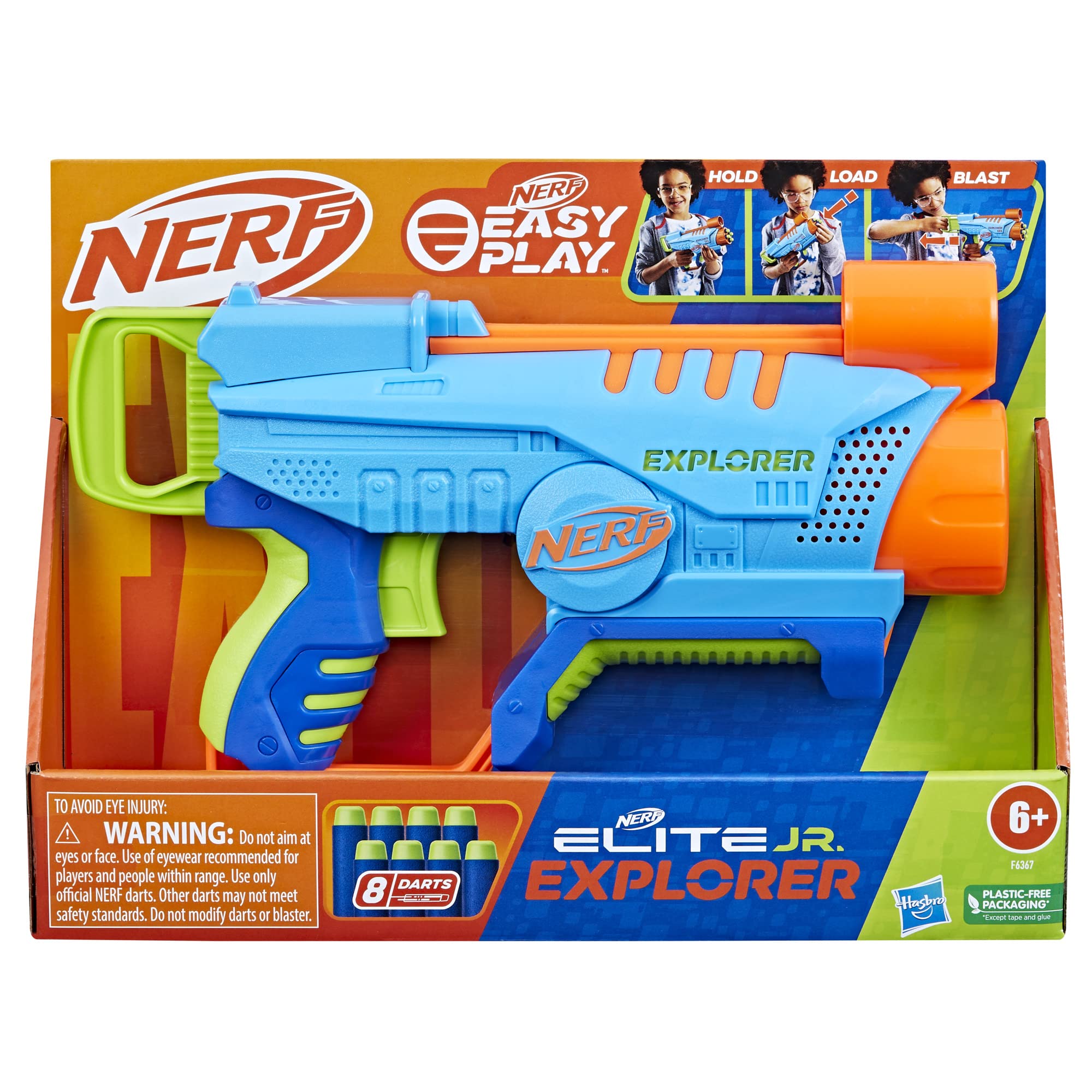 Nerf Elite Junior Explorer blaster side hold for comfortable grip during battles