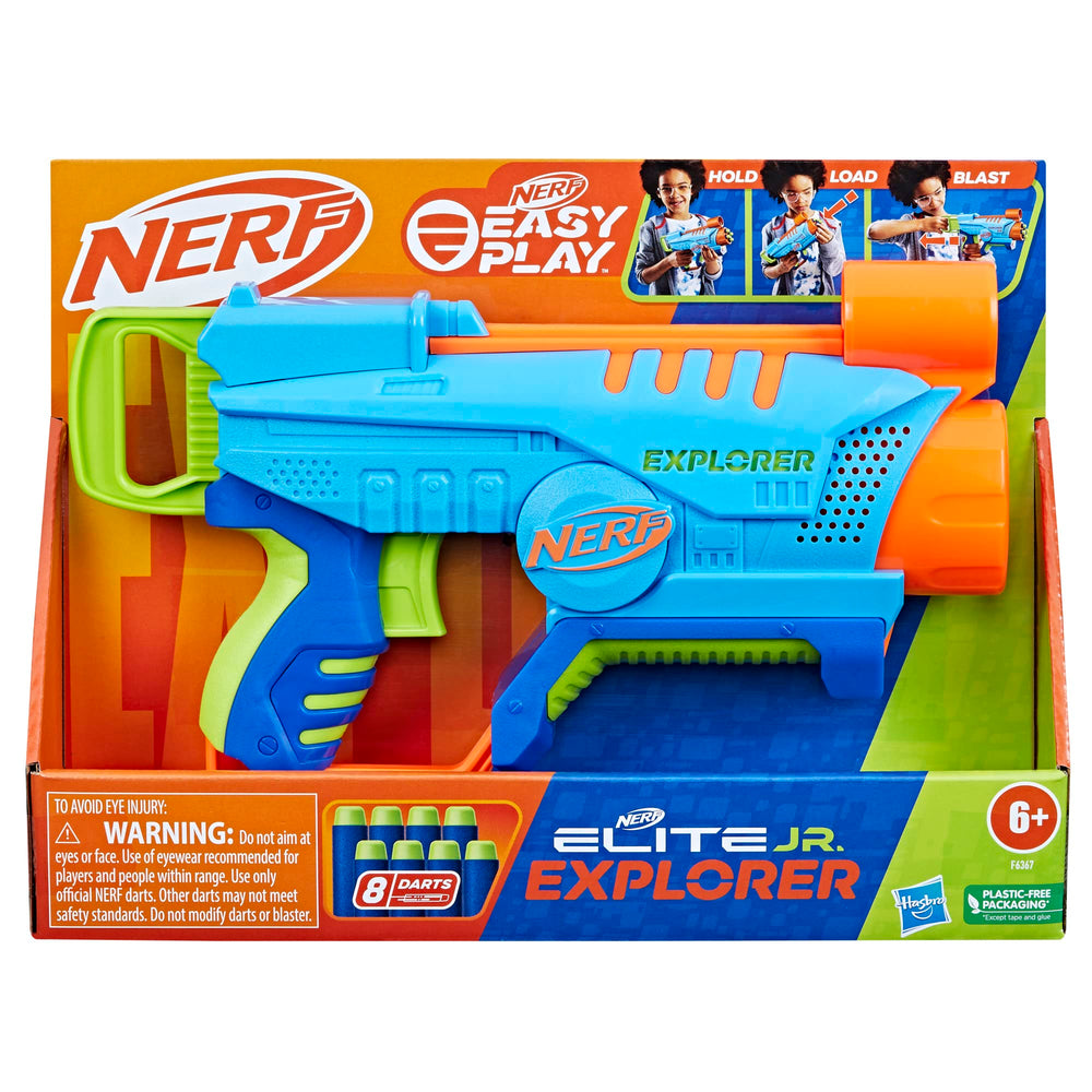 Nerf Elite Junior Explorer blaster side hold for comfortable grip during battles