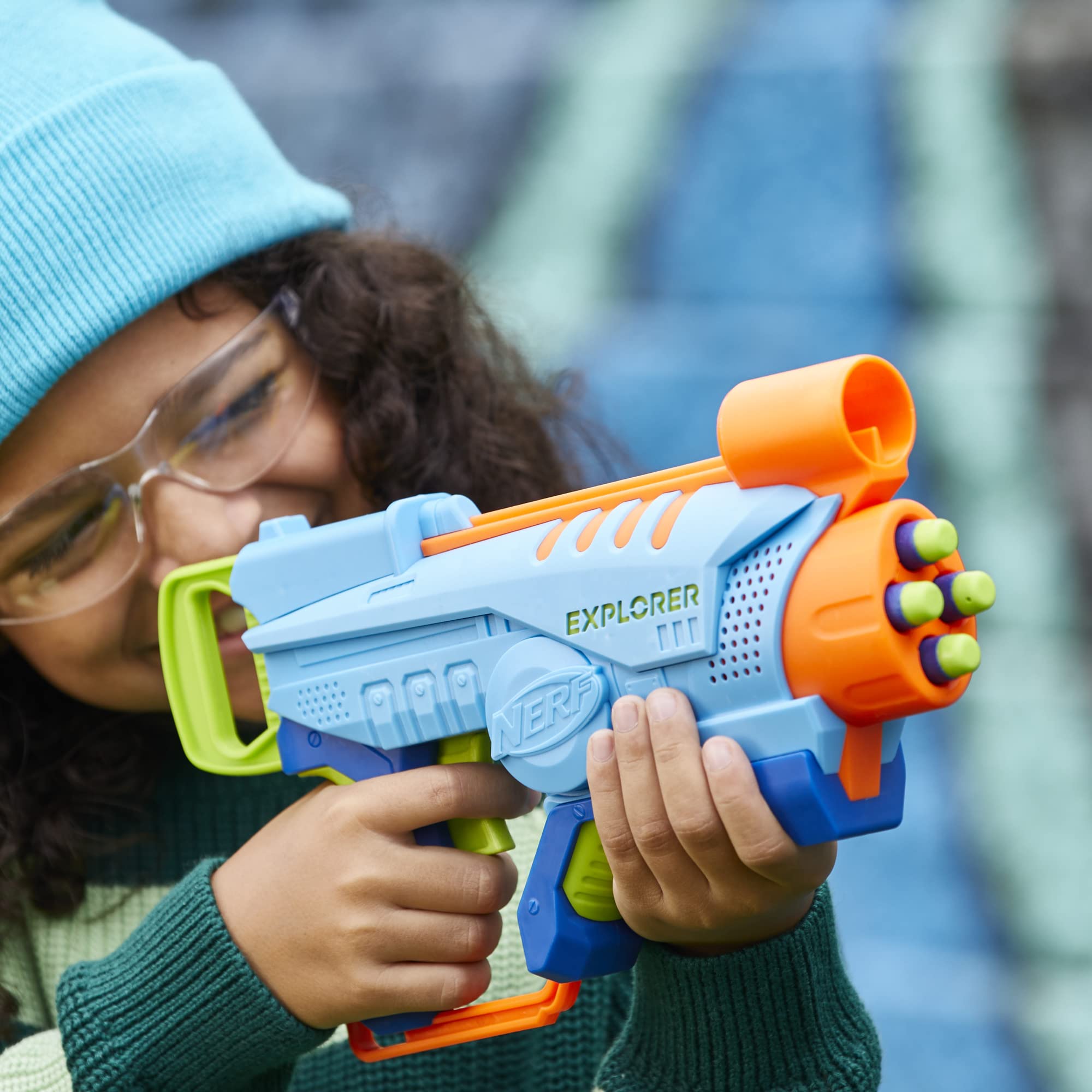 Nerf Elite Junior Explorer easy-load mechanism simplifies loading