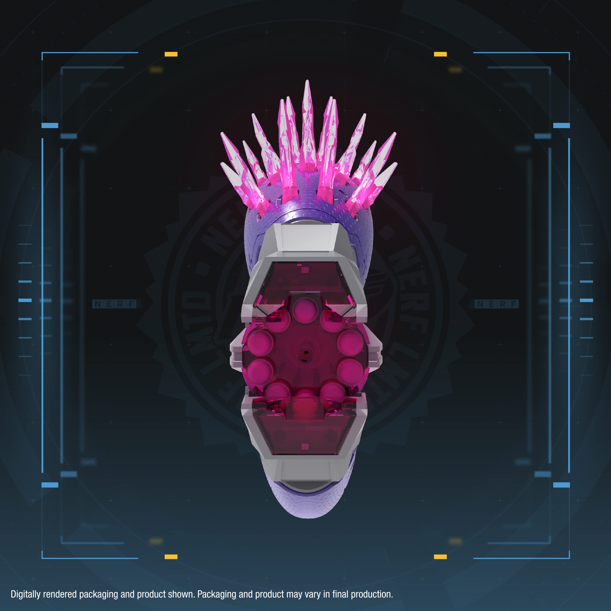 Nerf F5487 LMTD Halo Needler Blaster drum detail view shows 10-dart capacity
