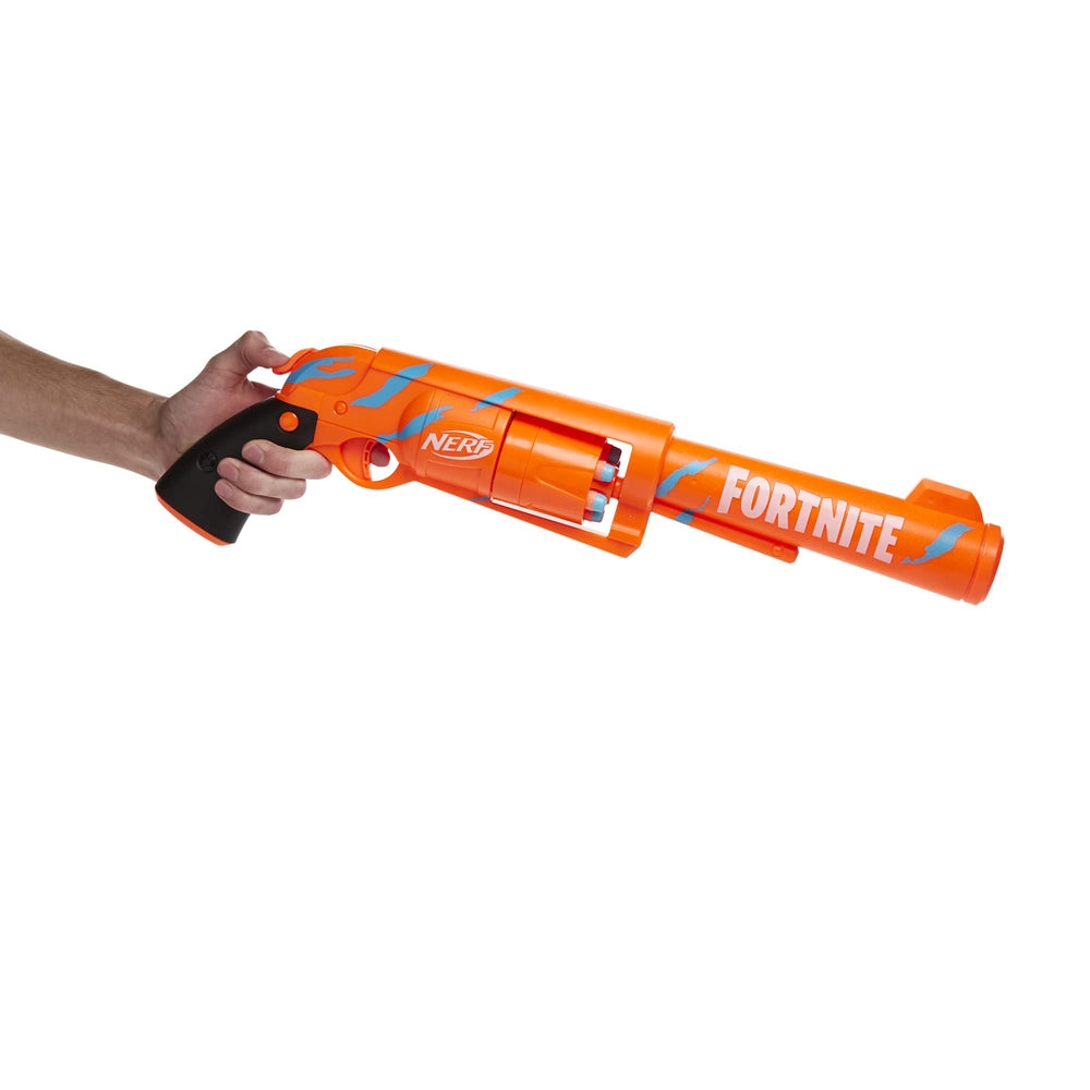 Nerf Fortnite 6-SH fortnite-licensed graphic visible on blaster.
