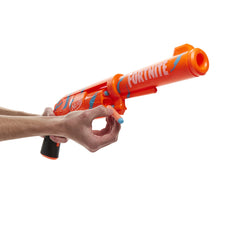 Nerf Fortnite 6-SH game-inspired design mirrors Fortnite aesthetics.
