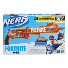 Nerf Fortnite 6-SH rotating drum stores six elite darts.