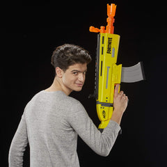Battery compartment on Nerf AR-L blaster requiring batteries not included