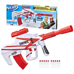 Nerf Fortnite B-AR removable 10-dart clip enables quick reloads during games