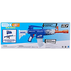 Outdoor battle scene with Nerf Fortnite Blue Shock