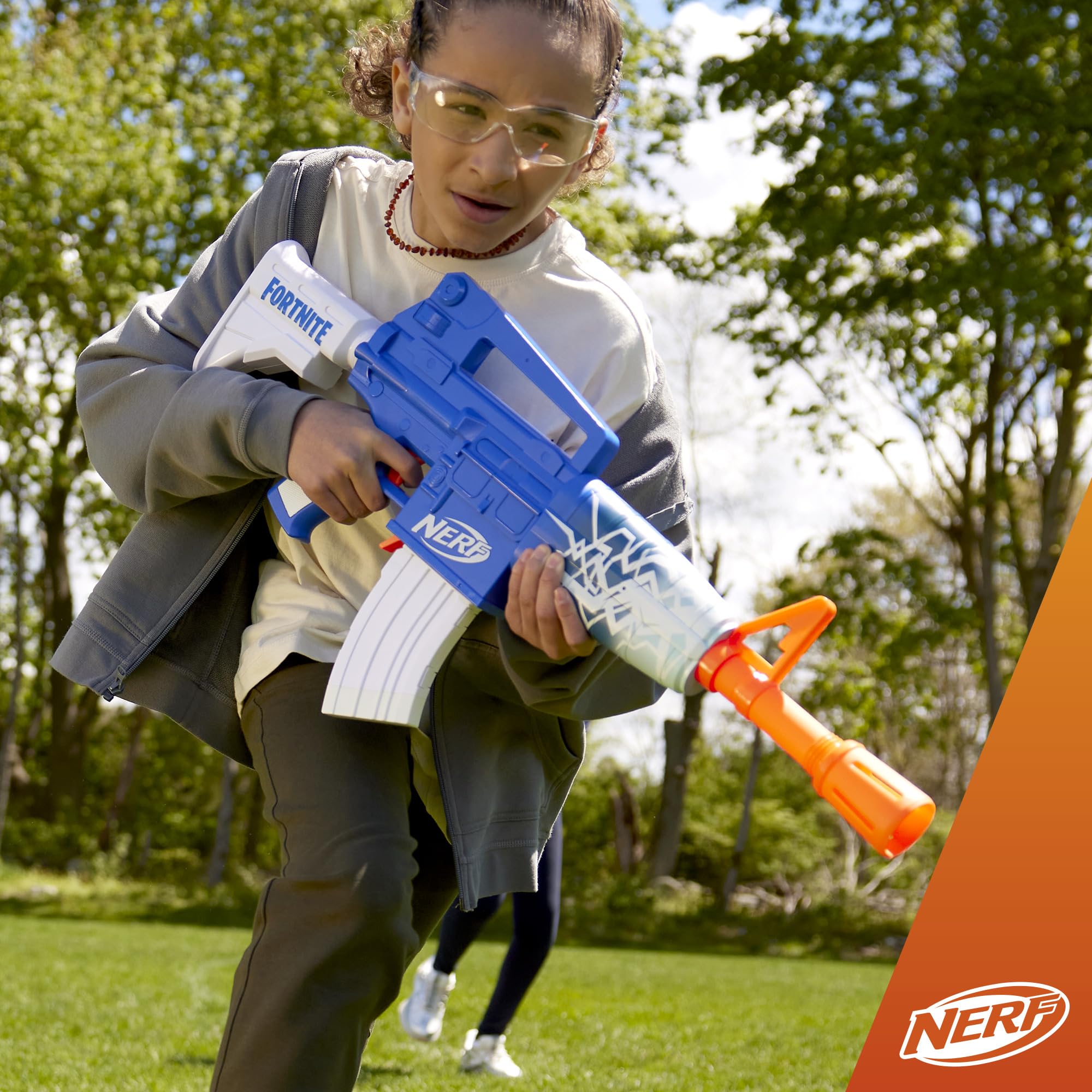 Nerf Fortnite Blue Shock Wrap bonus code insert promotes in-game customization