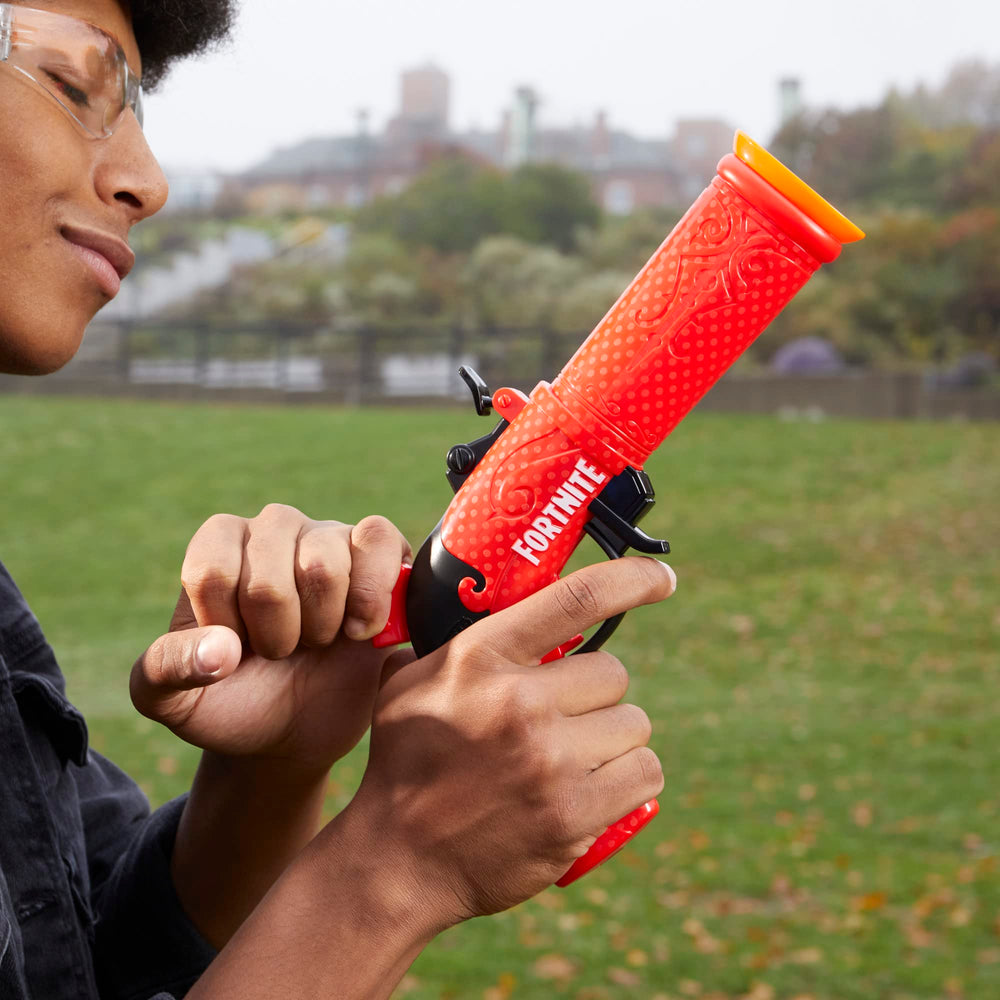 Nerf Fortnite dual pack includes 6 Elite darts for ongoing backyard battles.