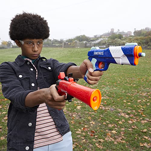 Flint-Knock blaster from the Nerf Fortnite Dual Pack in action