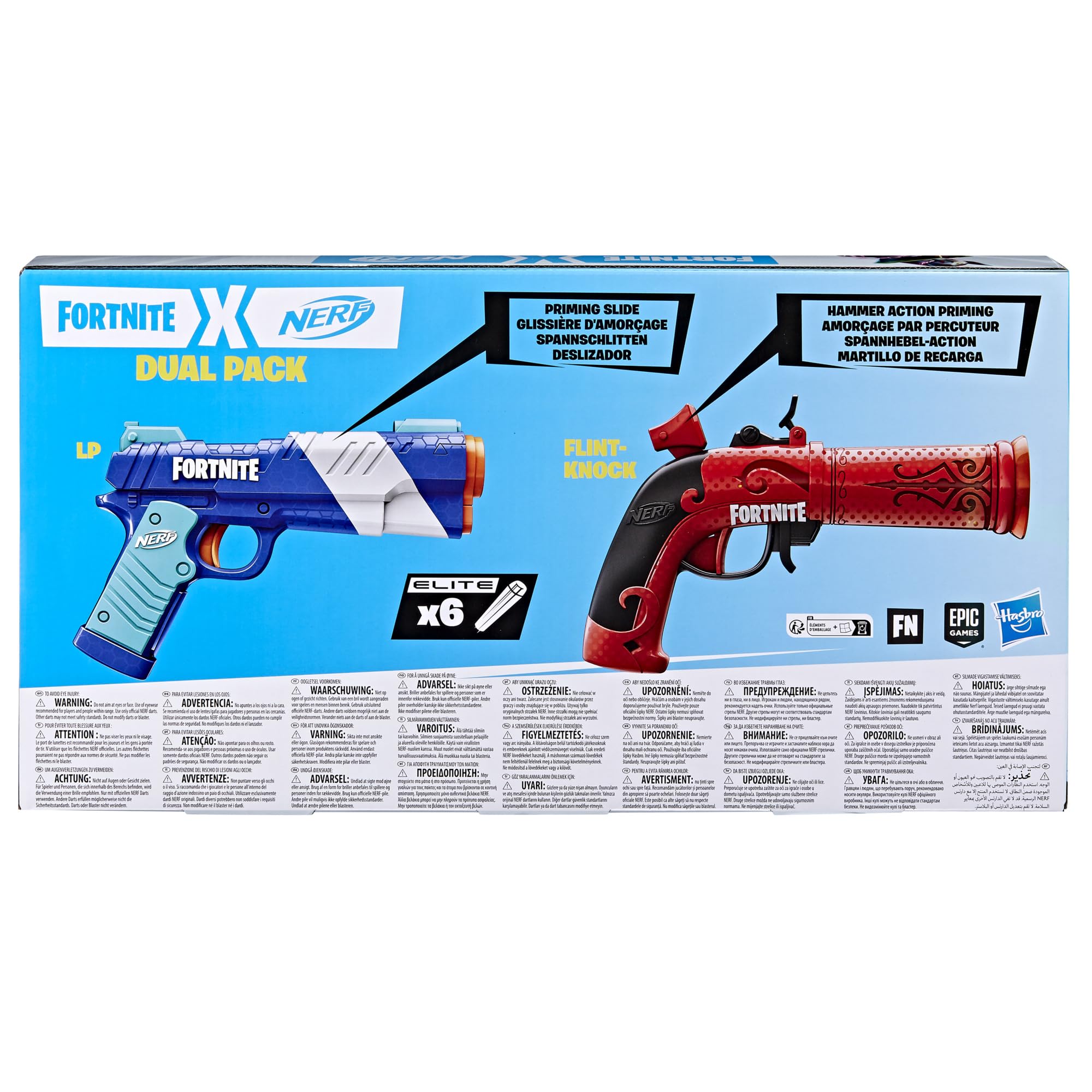 Authentic Fortnite-inspired design on Nerf blasters for play