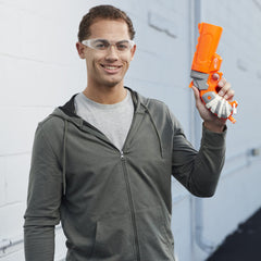 Nerf Fortnite Flare Blaster package with three Mega darts for immediate action.