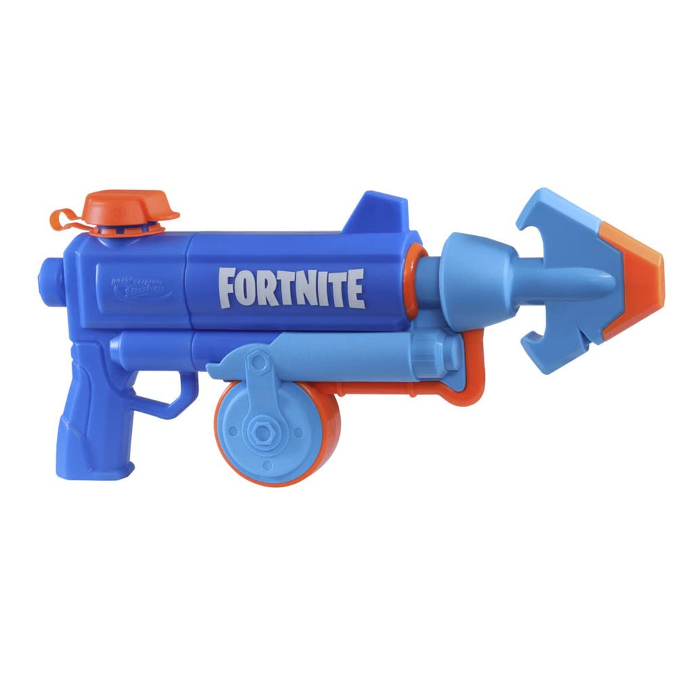 Fortnite inspired Nerf blaster with easy fill cap for quick refills