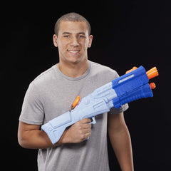 Nerf Fortnite TS-R water blaster back view shows comfortable grip.