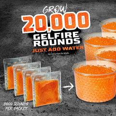 Nerf Gelfire dehydrated rounds 20,000 ready to hydrate into projectiles.