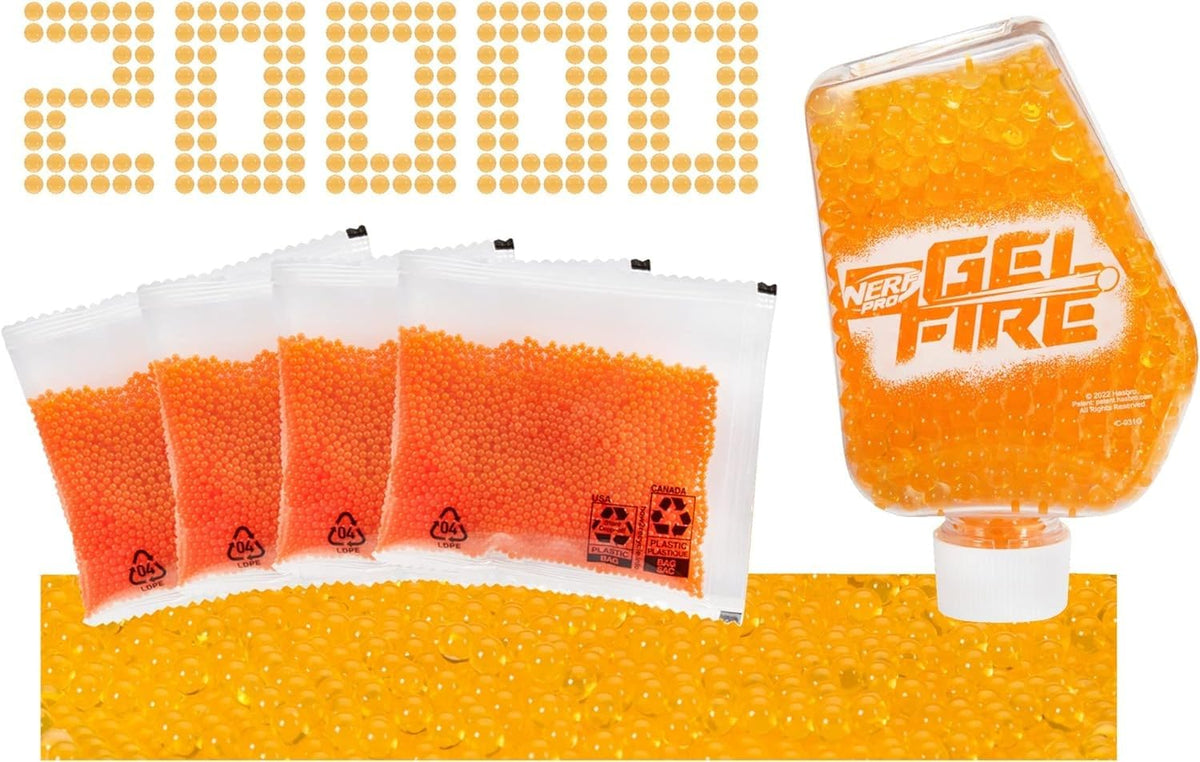 Nerf Gelfire refill pack 800-round hopper for rapid reloads in outdoor battles.