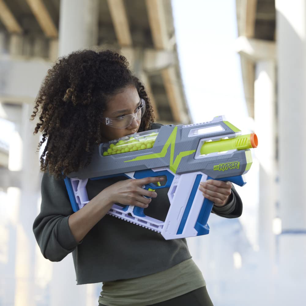 Nerf eyewear included protects eyes during intense play.