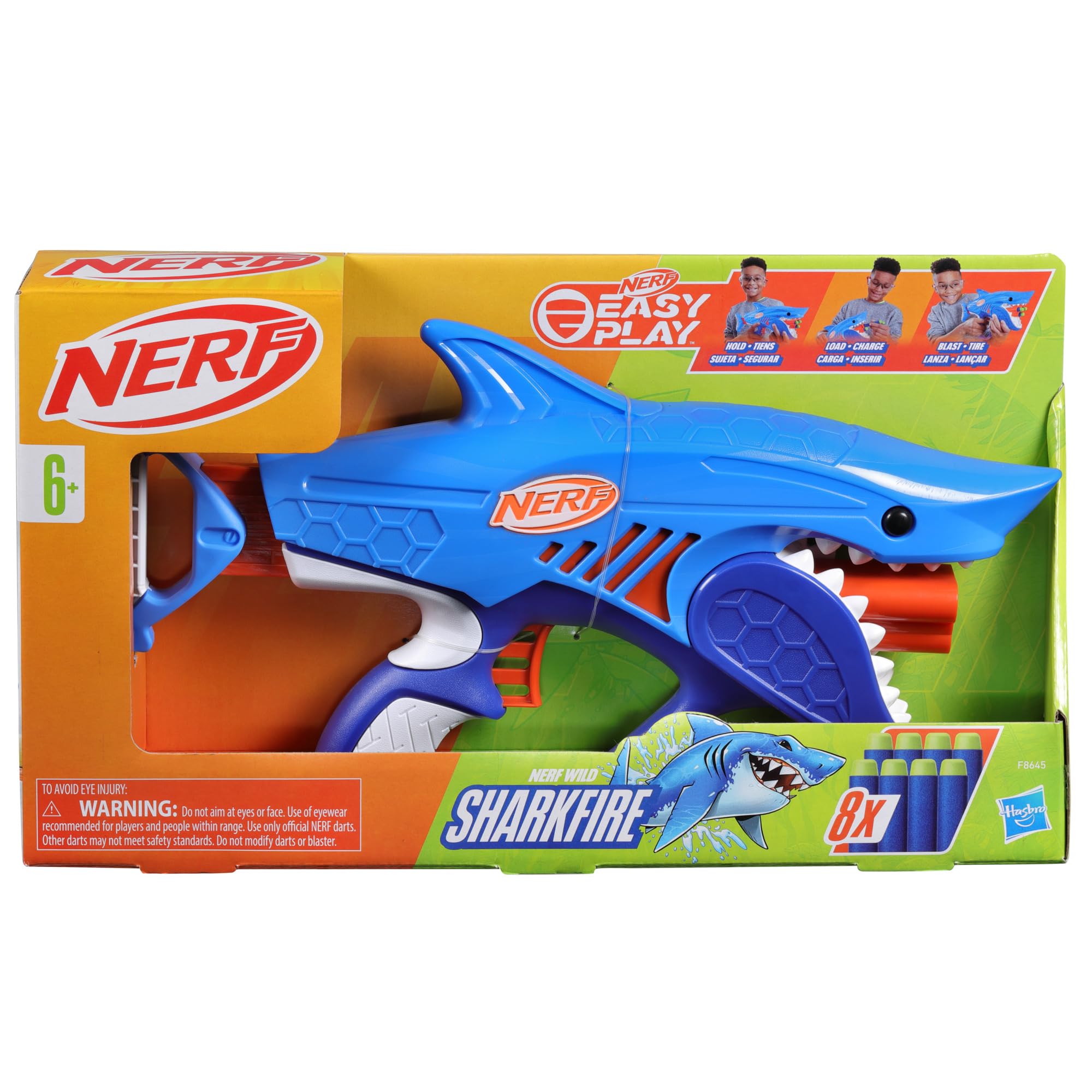 NERF Sharkfire easy-to-hold grip fits small hands for confident play.