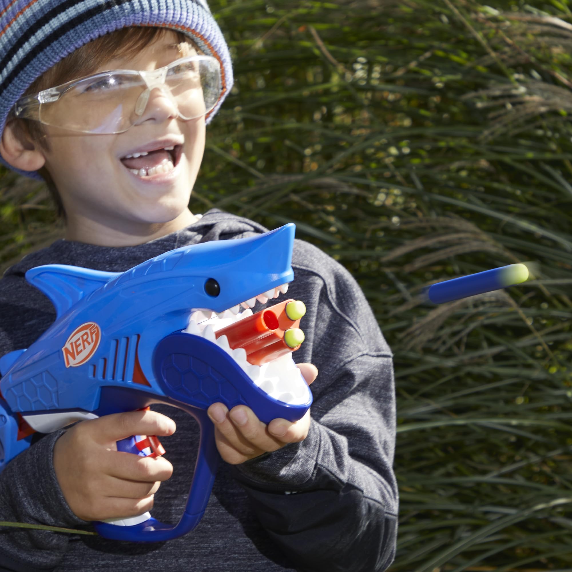Front-loading darts let kids reload quickly in the middle of play.