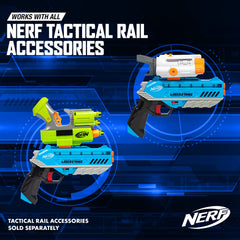 Nerf Laser Strike plays well indoors and outdoors for family games.