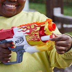 Nerf Mega CycloneShock Hotrod simple load-prime-fire sequence.