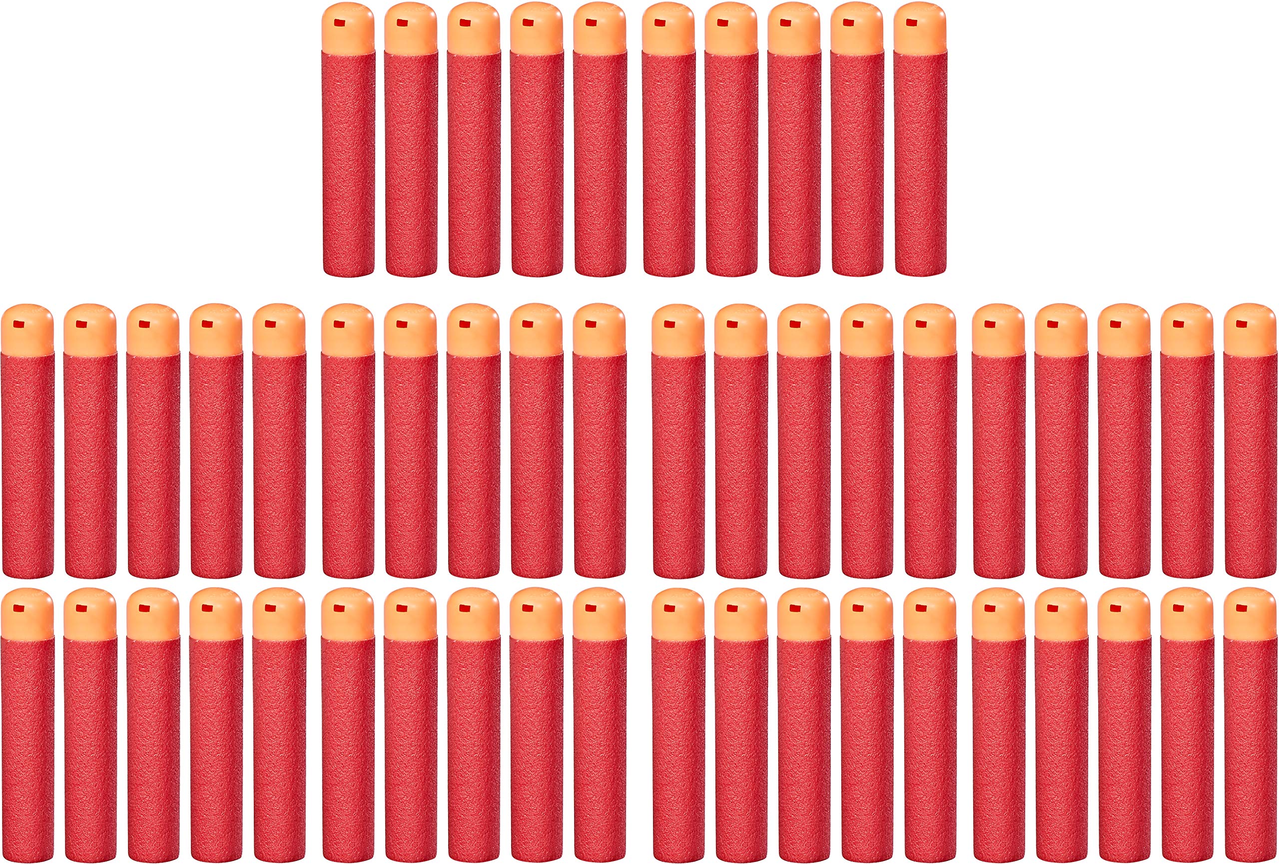 Nerf Mega Dart Refill 50-pack front view for backyard battles with reliable performance.