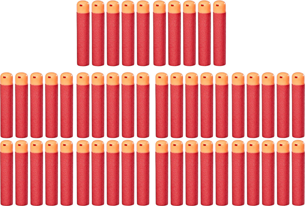 Nerf Mega Dart Refill 50-pack front view for backyard battles with reliable performance.