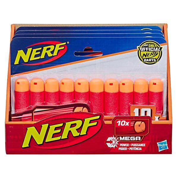 Nerf Mega Darts 10-pack compatibility with N-Strike blasters for versatile play