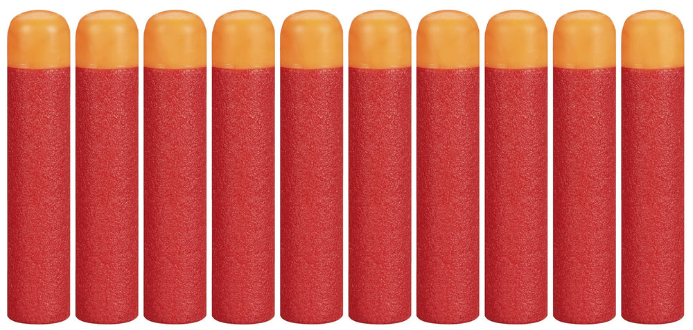Nerf Mega Darts 10-pack packaging close-up emphasizing official Nerf branding