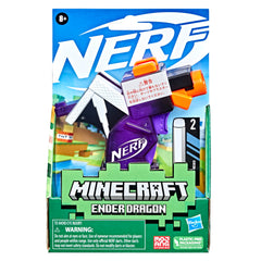 Nerf MicroShots Minecraft Ender Dragon blaster priming handle for easy action.