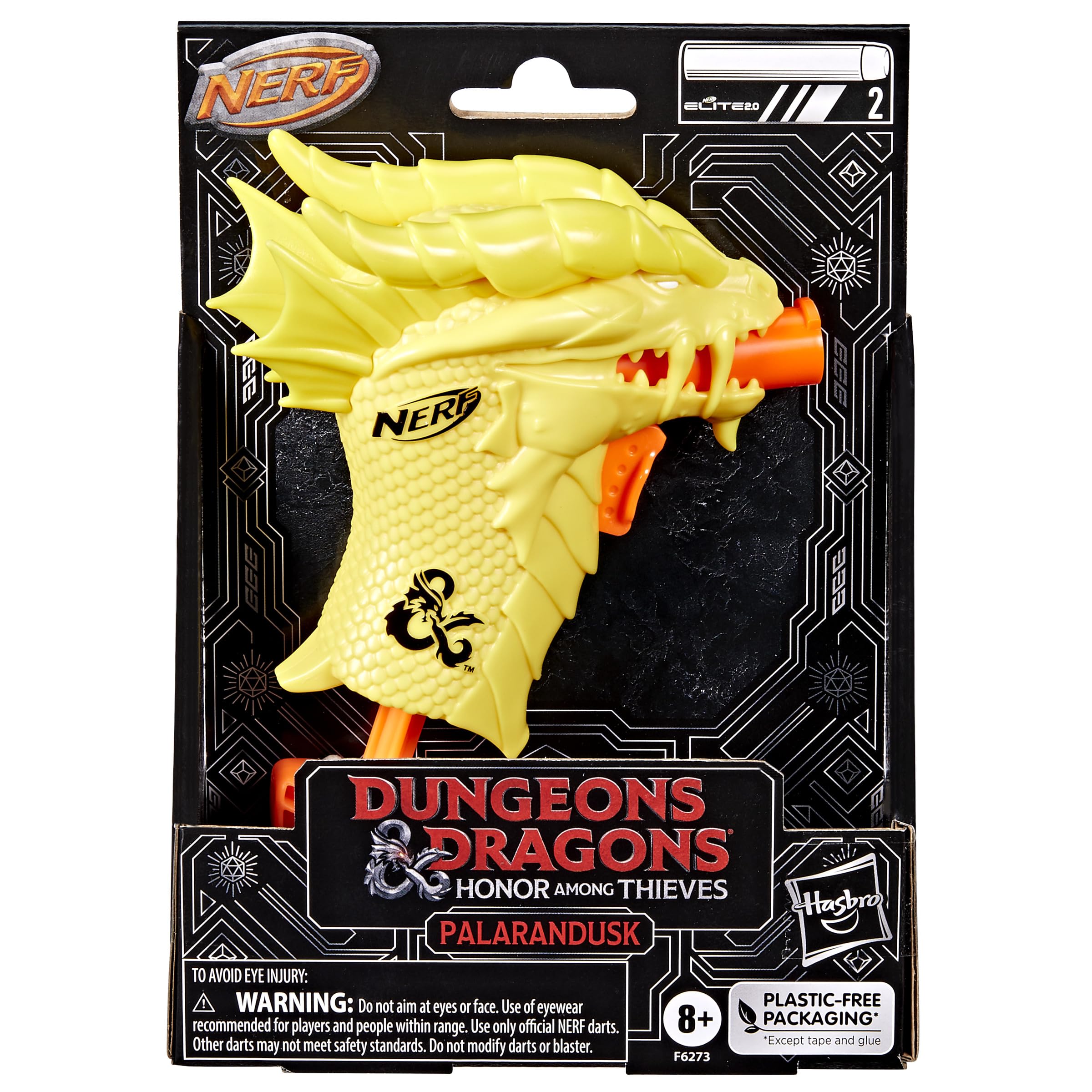 Nerf MicroShots Palarandusk Blaster loaded with two Nerf Elite darts ready for action