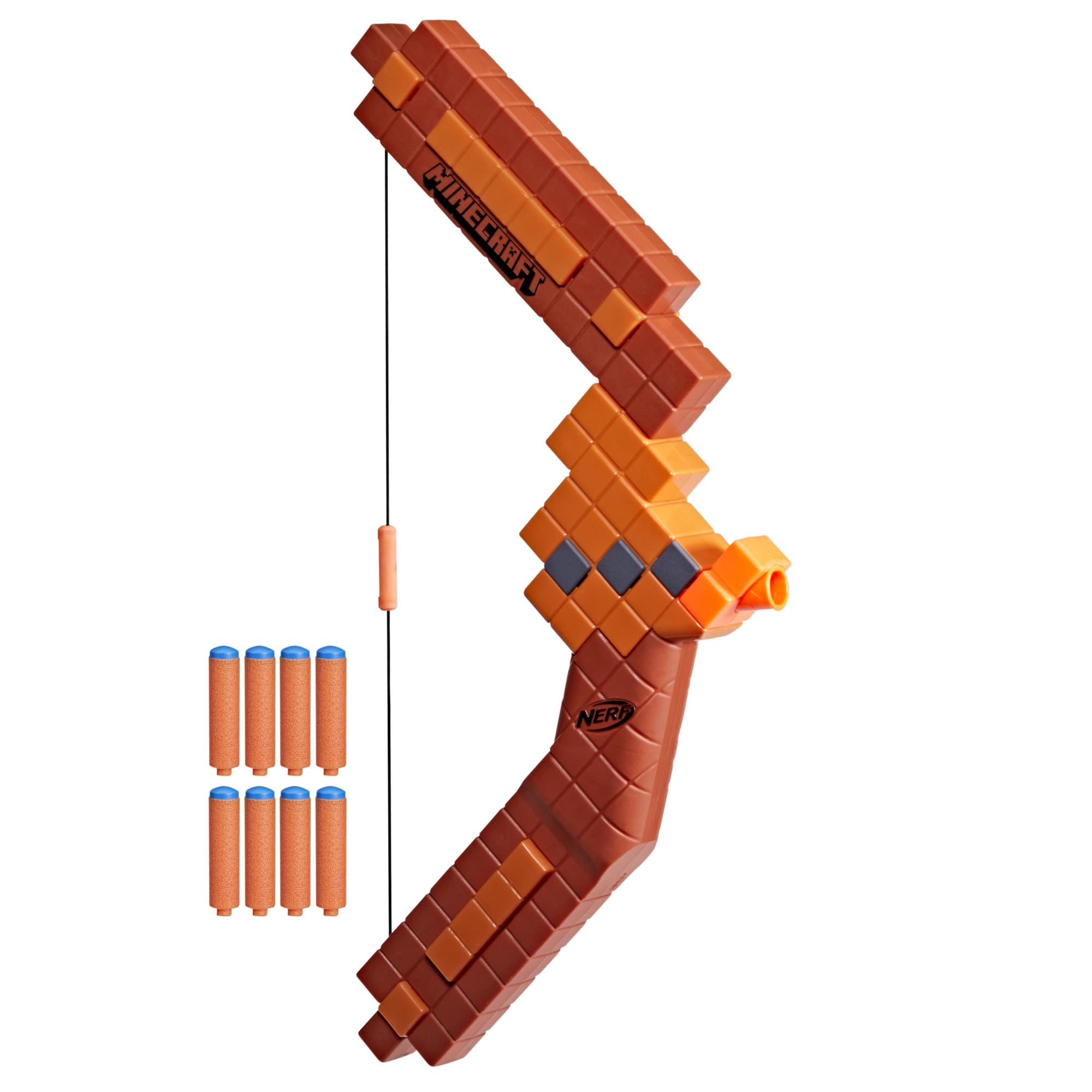 Nerf Minecraft Bow Blaster ready for backyard battles