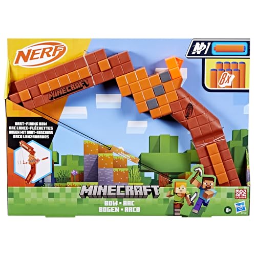 Nerf Minecraft Bow Darts included for improved target accuracy