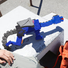 Nerf Minecraft Ender Dragon Blaster 4-dart clip in action