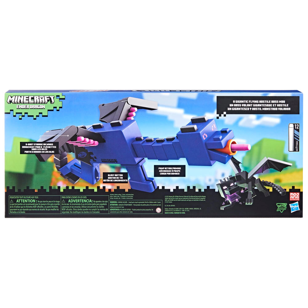Nerf Minecraft Ender Dragon Blaster suitable for indoor and outdoor play
