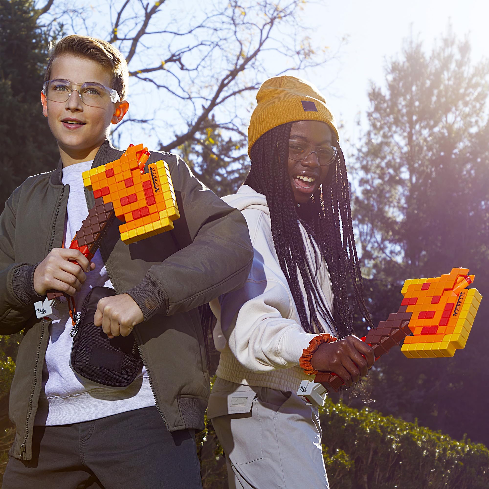 Nerf Minecraft Firebrand Axe includes six Nerf Elite darts for quick start