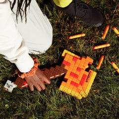 Nerf Minecraft Firebrand Axe no batteries required for instant blasting