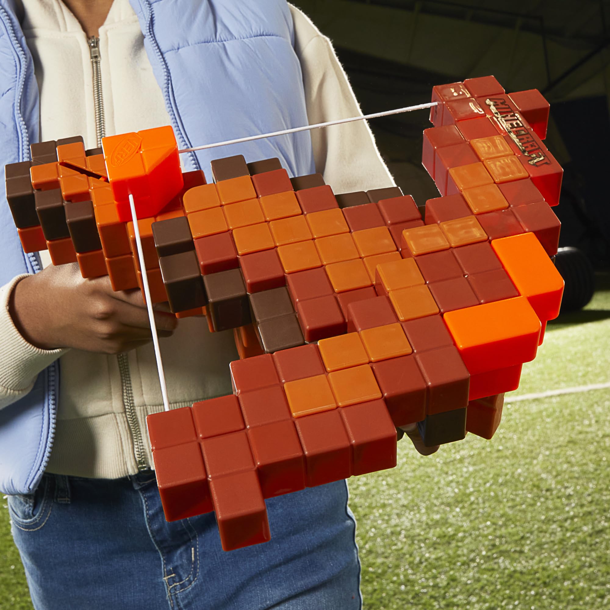 Nerf Minecraft Pillager's Crossbow foam darts ready