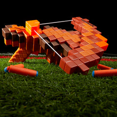 Nerf Minecraft Pillager's Crossbow packaging and blaster display