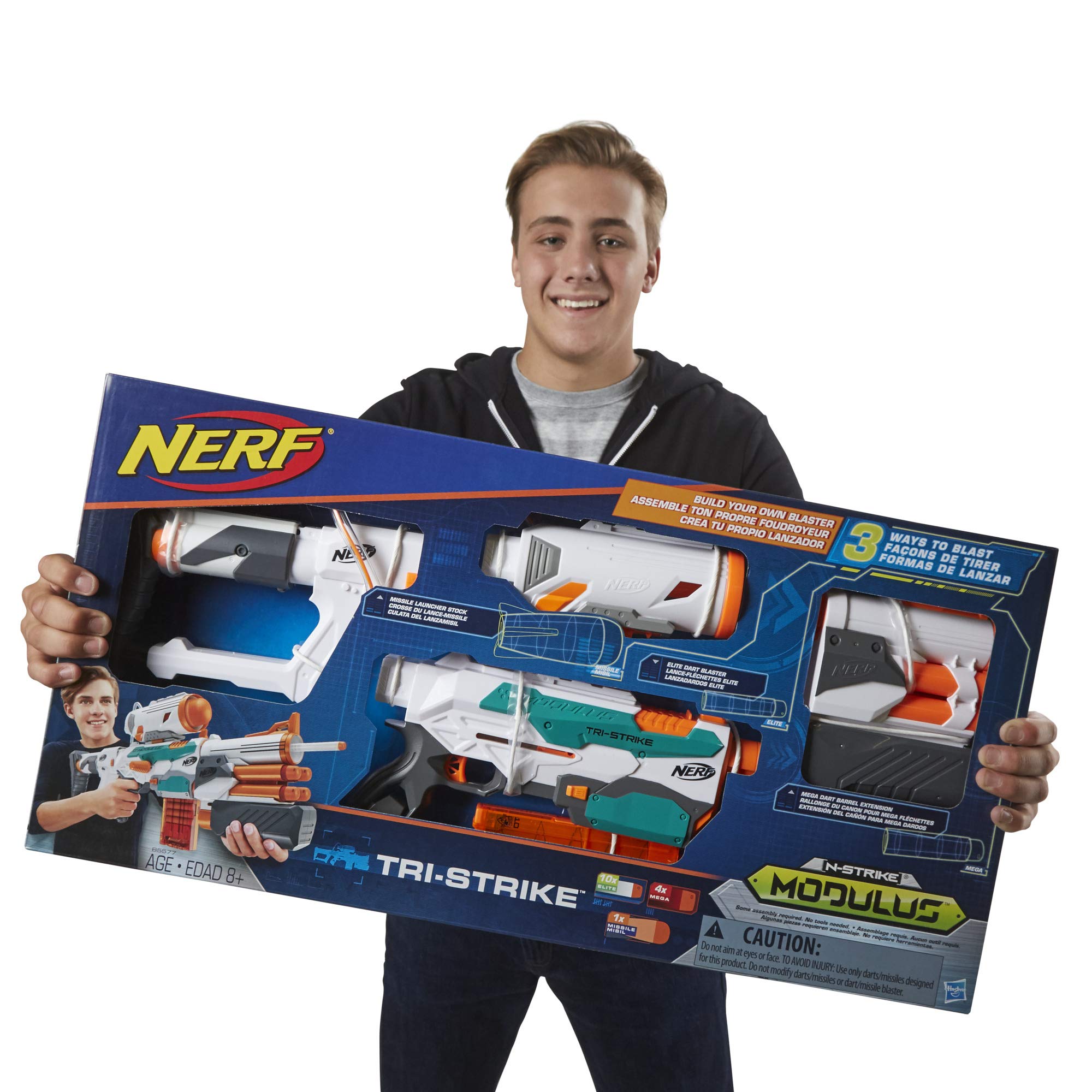 Nerf Modulus Tri-Strike Elite darts showcased for consistent accuracy.